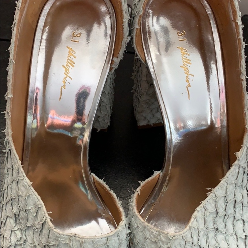 3.1 Phillip Lim soft leather peep toe heels unique - Picture 6 of 16